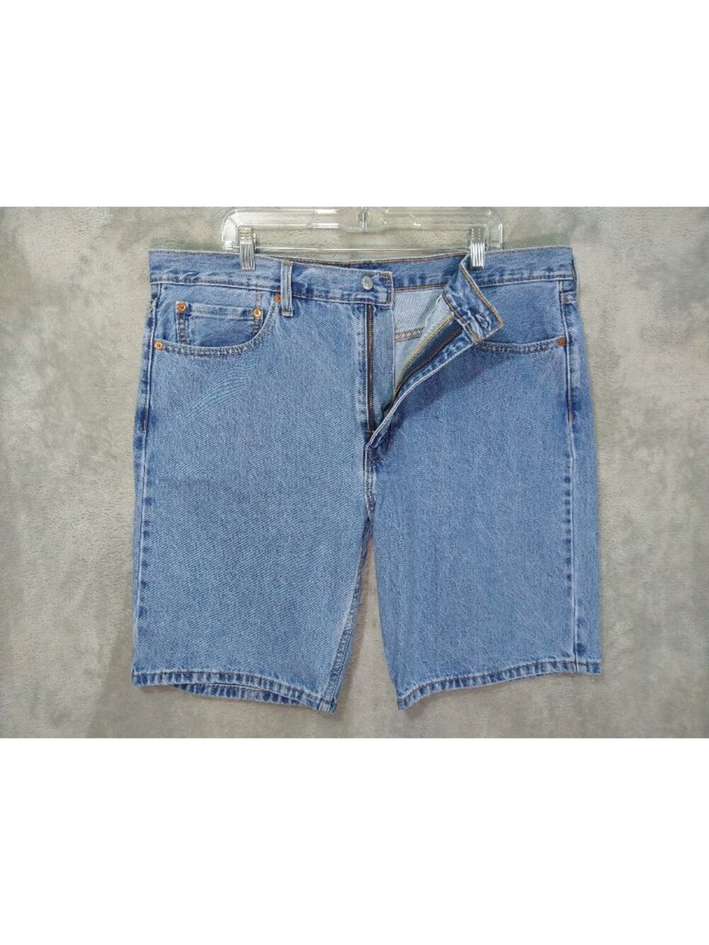 Levis 405 Shorts Mens 40 x 10 Blue Denim Standard Fit Jean Jorts Grunge